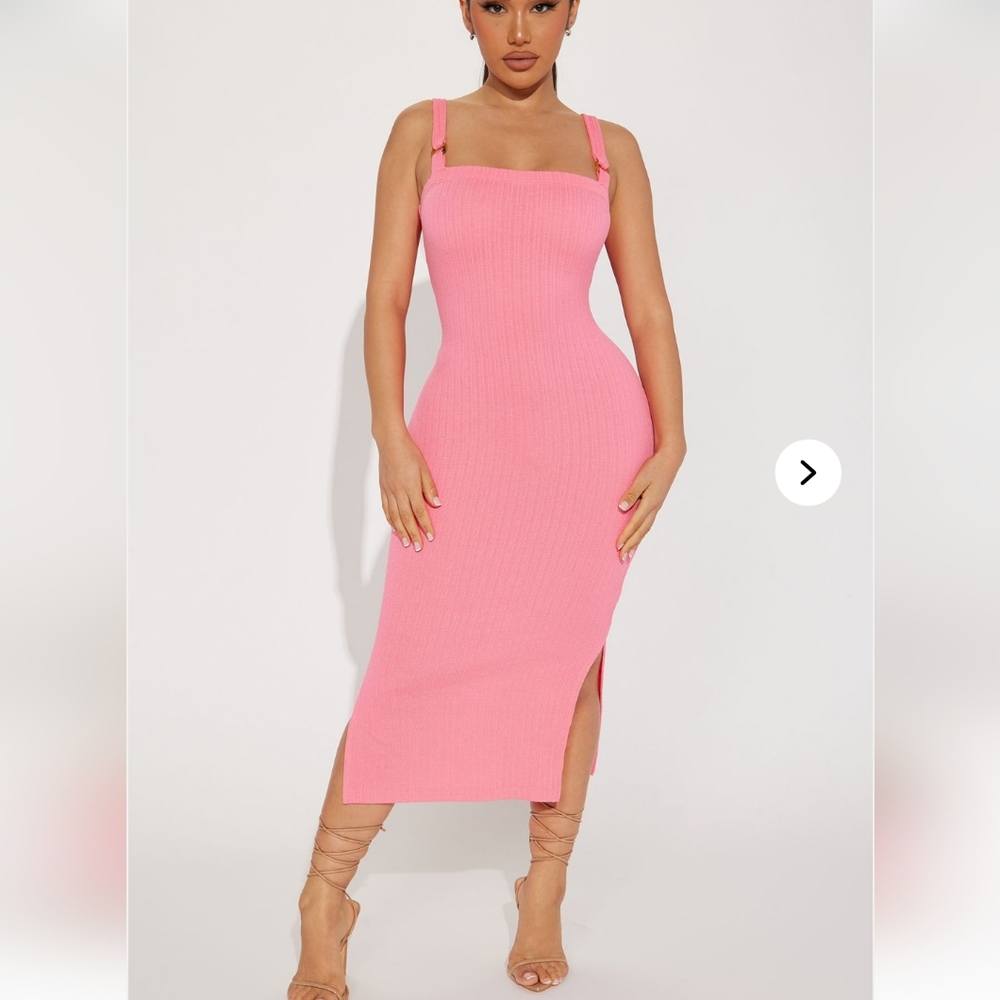 Fashion Nova Pink Midi Dress